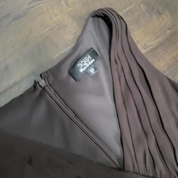 New TADASHI Shoji Dress Tiered Cocktail Formal Chocilate Brown Silk Size… - Picture 7 of 9